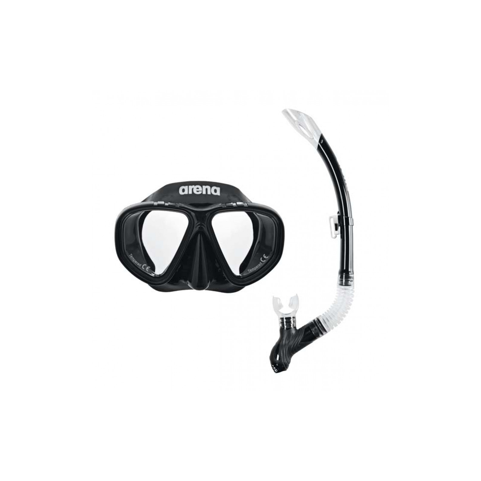 Набір для плавання Arena Premium Snorkeling Set 002018-505 маска і трубка чорний Уні OSFM (3468336174364)