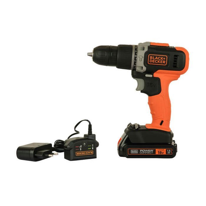 Шуруповерт Black&Decker 18 В, 1.5Ah, 45 Нм,0-360/0-1400 об/мин, 21000 уд/мин, 1.3 кг (BCD003C1) изображение 2