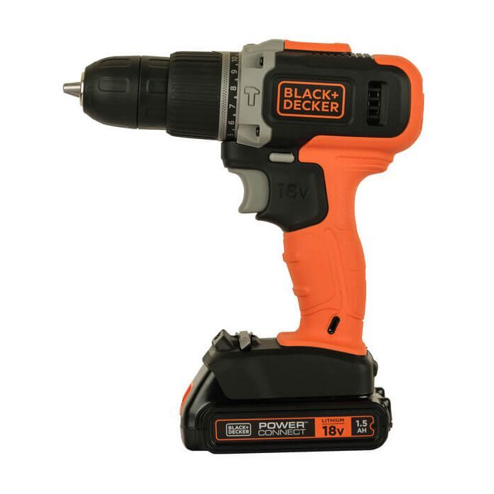 Шуруповерт Black&Decker 18 В, 1.5Ah, 45 Нм,0-360/0-1400 об/мин, 21000 уд/мин, 1.3 кг (BCD003C1) изображение 3