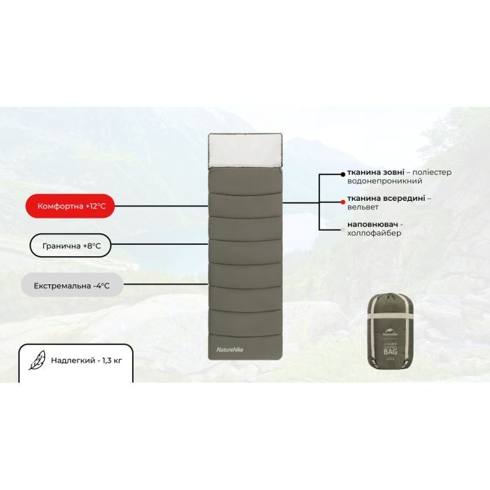 Спальний мішок Naturehike LD150 CNK2300SD016 бежевий (6976023921766) зображення 8