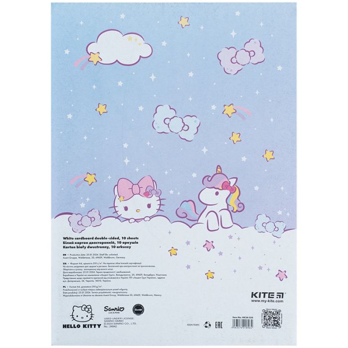 Білий картон Kite A4 Hello Kitty 10 аркушів (HK24-254) зображення 4