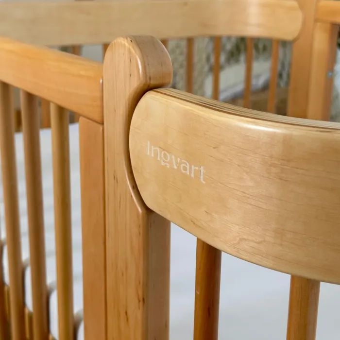 Кроватка Ingvart трансформер Nika 70 с опускной боковинкой (70х94, 70х120) бело-серая (3390037040) изображение 6