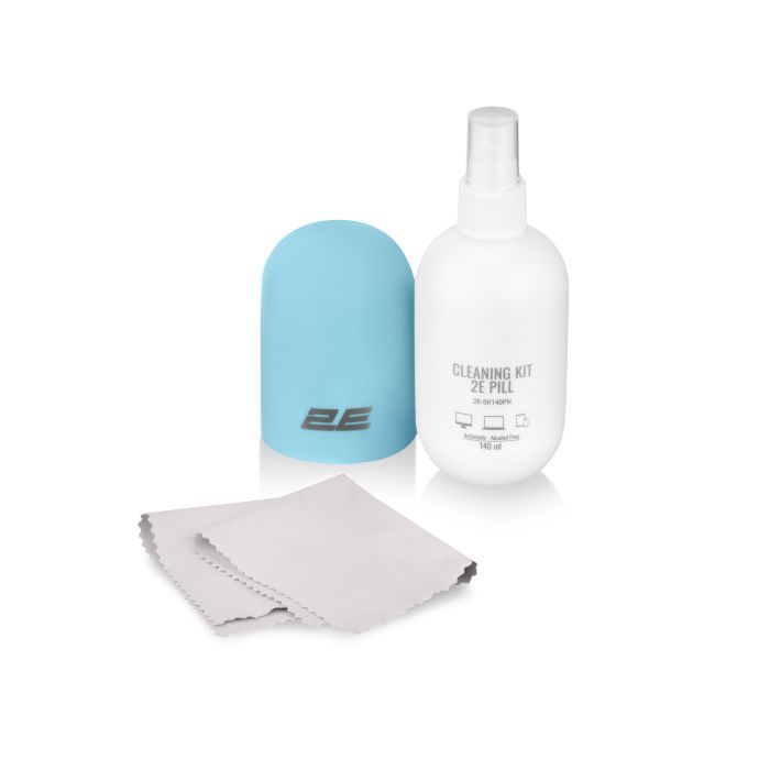 Спрей для очищення 2E PILL 140ml for office equipment +Microfibre 20 cm, white-blue (2E-SK140BL) зображення 2