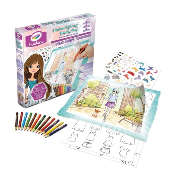 Набор для творчества Crayola Доска для рисования с подсветкой Fashion с карандашами (25-5980) изображение 2