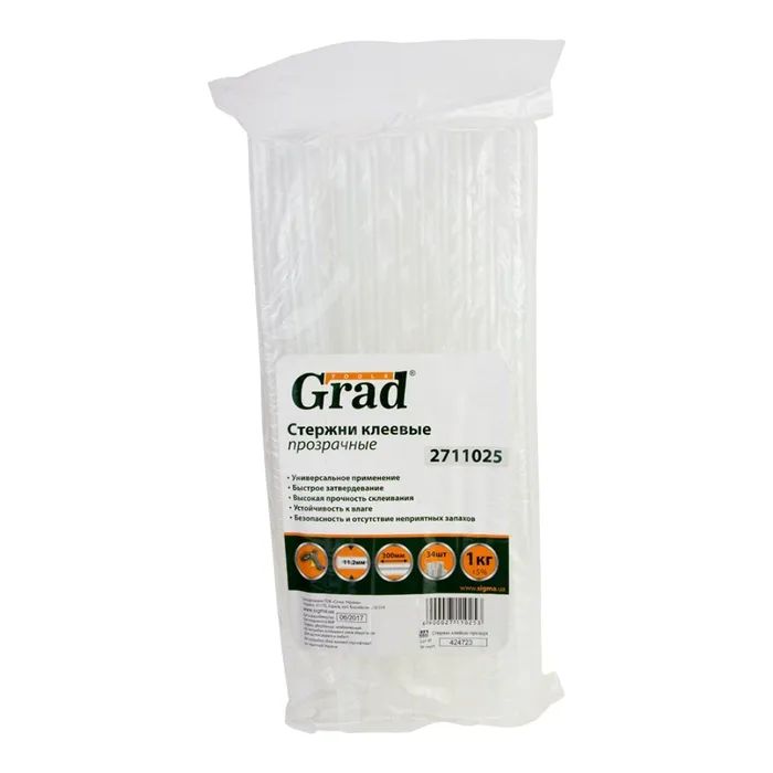 Клеевые стержни Grad 11.2×300мм 1кг прозрачные (2711025)