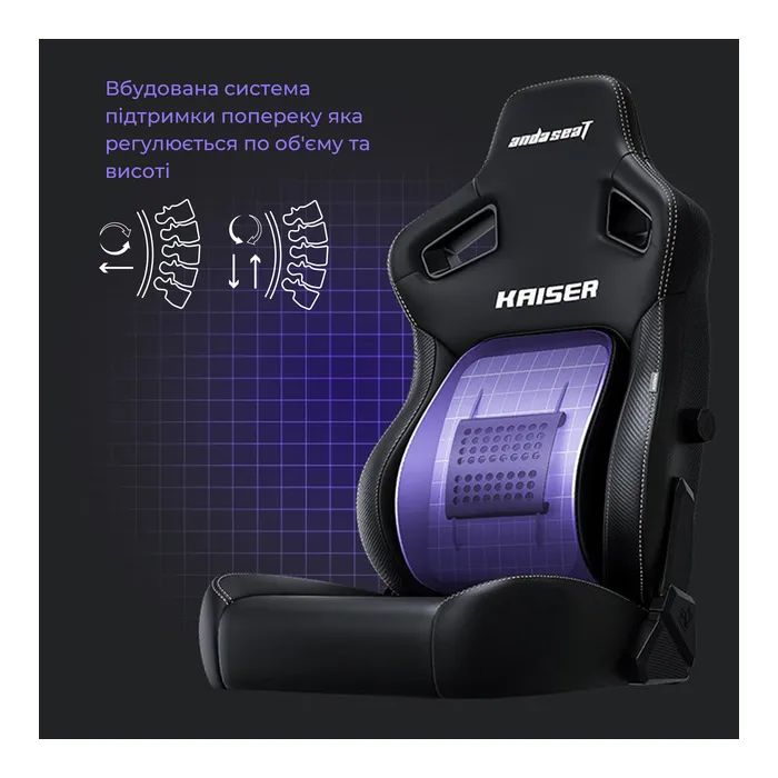 Кресло игровое Anda Seat Kaiser 4 PVC Size L Black (AD12YDDC-L-20-B-PV/C) изображение 6