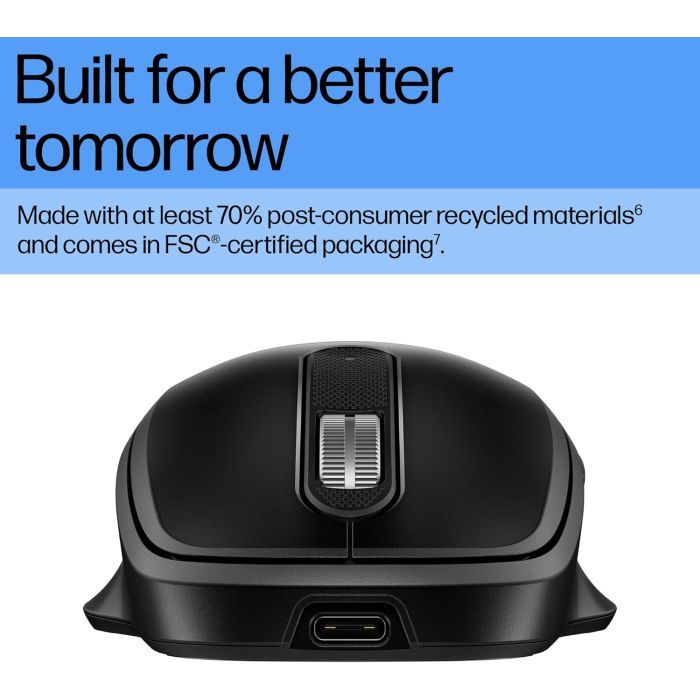 Мышка HP 510 Ultra-Fast Rechargeable Wireless Black (9C2F6AA) изображение 4