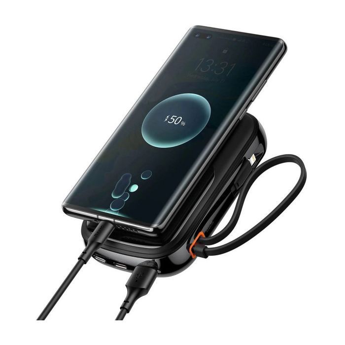Батарея универсальная Baseus Qpow 20000mAh 20W, PD/3.0, QC/3.0, built-in lightning, black (PPQD060201) изображение 6
