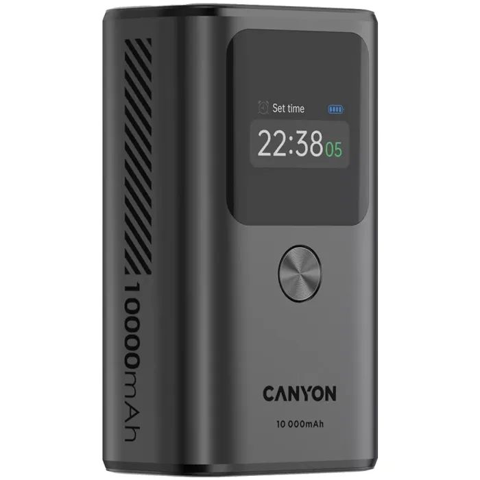 Батарея универсальная Canyon 10000mAh OnPower 130 TFT PD/30W Dark Grey (CNS-CPB130DG) изображение 2