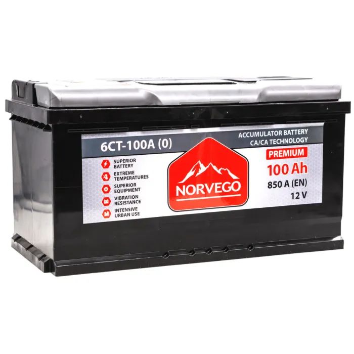 Аккумулятор автомобильный NORVEGO ВЕСТА Premium 100A +прав (0) (850 пуск) изображение 2