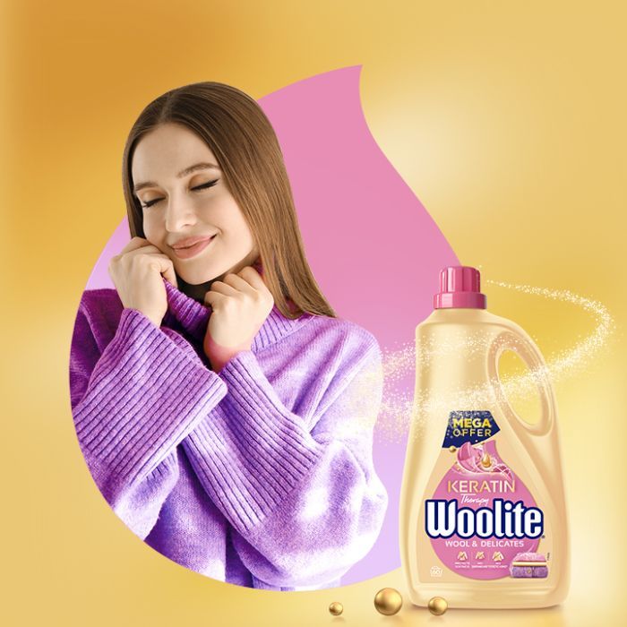 Гель для стирки Woolite Для шерсти и деликатных тканей С кератином 3.6 л (5900627090536) изображение 2