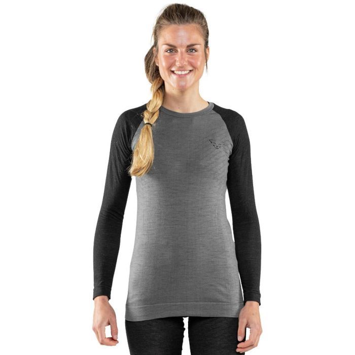 Лонгслів Dynafit Tour Light Merino L/S Tee Wms 71365 0911 - XS - сірий/чорний (016.002.2060)