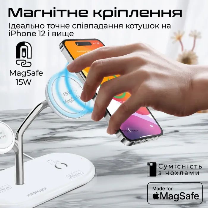 Зарядний пристрій Promate synergy-pro.white зображення 5