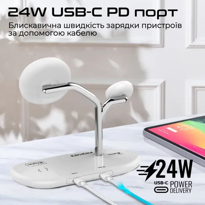 Зарядний пристрій Promate synergy-pro.white зображення 8