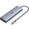 Концентратор Ugreen USB3.1 Type-C to HDMI/VGA/USB 3.0х3/RJ45/SD/TF/PD/35мм TRRS 100W 10-in-1 (15601)