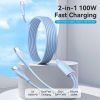 Дата кабель USB-C to 2xUSB-C 1.5m 5.0A Silicone Type Blue Vention (CTMSG) зображення 2