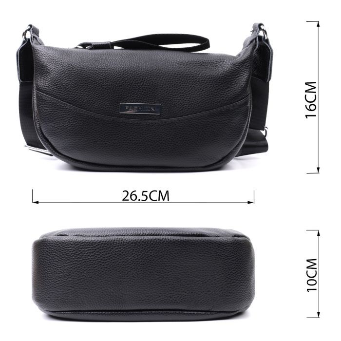 Сумка Vintage Из натуральной кожи Черная (22615) изображение 3