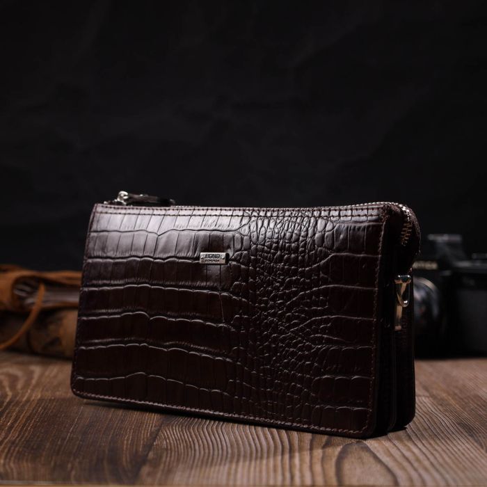 Гаманець Bond Accessories На два відділення з натуральної шкіри Коричнева (22046) зображення 8