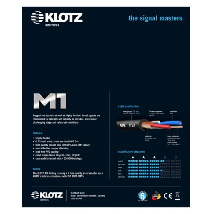 Мікрофонний кабель Klotz M1 Prime Microphone Cable 5 m (228270) зображення 3