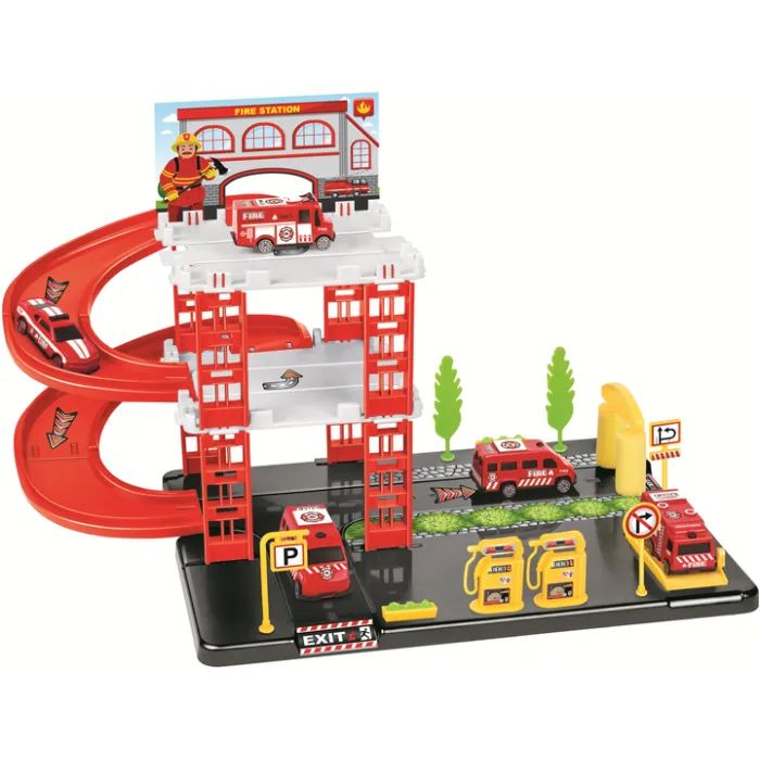 Игровой набор Playset пожарная станция в комплекте с 4 машинками BRIGADE FIRE (3858894672912) изображение 2