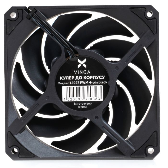 Кулер до корпусу Vinga 12027 PWM 4-pin black зображення 3