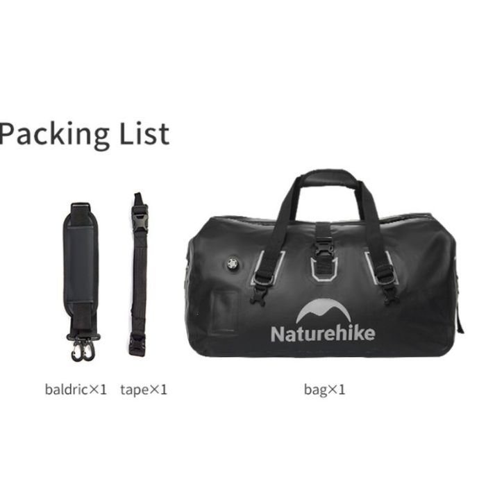 Сумка дорожная Naturehike Водонепроникна CNK2450XB015, 40 л, чорна (6975641883784) изображение 2