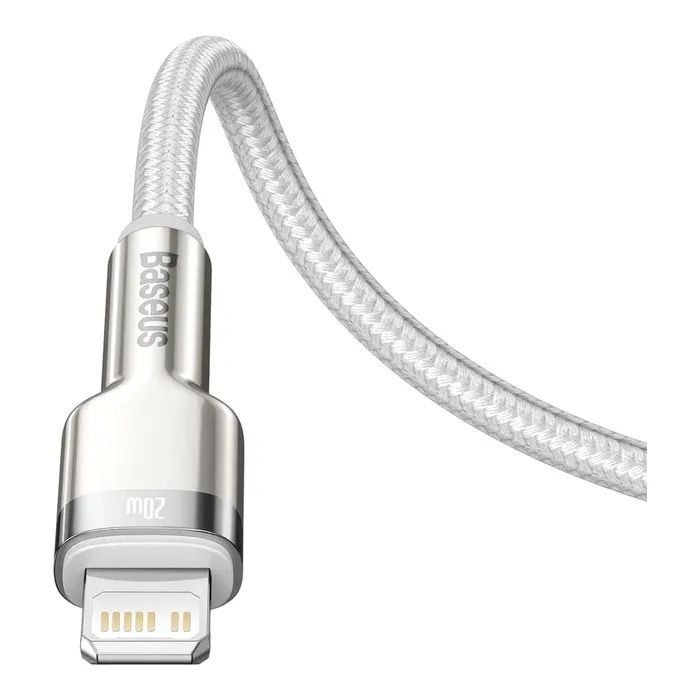 Дата кабель USB-C to Lightning 1.0m Cafule Metal PD 20W white Baseus (CATLJK-A02) зображення 5