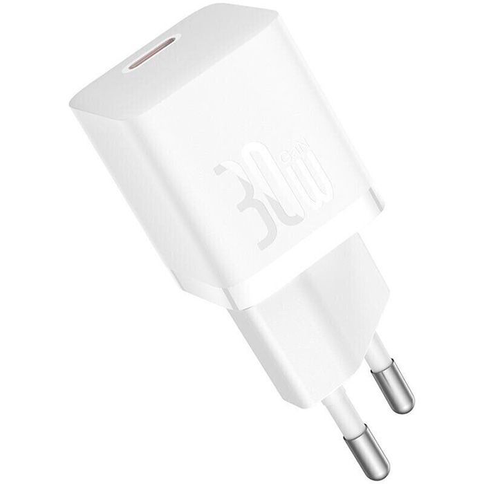 Зарядний пристрій Baseus GaN5 Fast Charger USB-C 30W + Cable 1.0m Type-C 100W white (P10110902213-00) зображення 4