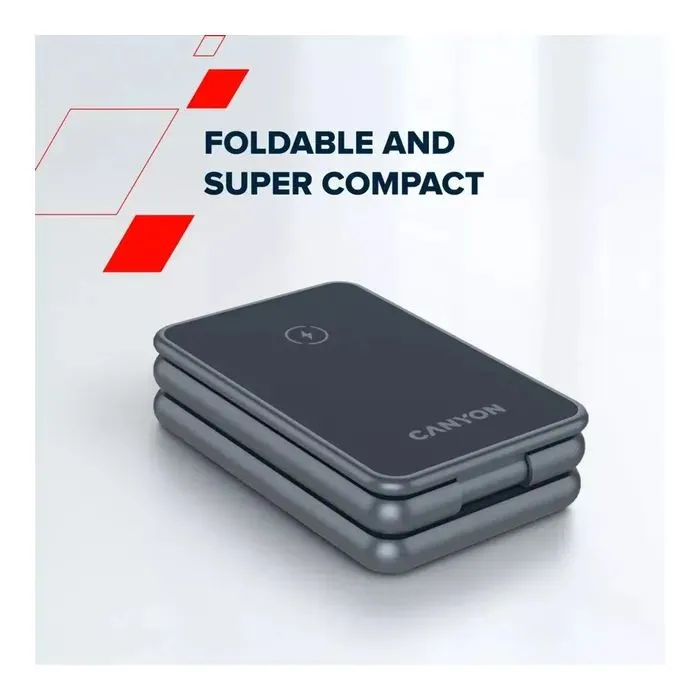 Зарядний пристрій Canyon Foldable wireless charger 15W 3in1 Metal (CNS-WCS309M) зображення 11