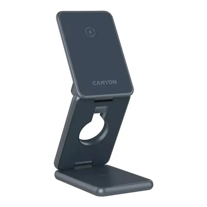 Зарядний пристрій Canyon Foldable wireless charger 15W 3in1 Metal (CNS-WCS309M)