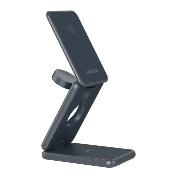 Зарядний пристрій Canyon Foldable wireless charger 15W 3in1 Metal (CNS-WCS309M) зображення 3