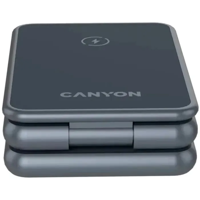 Зарядний пристрій Canyon Foldable wireless charger 15W 3in1 Metal (CNS-WCS309M) зображення 7