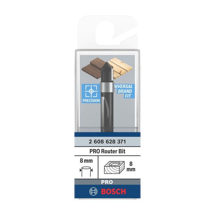 Фреза Bosch Professional копіювальна, Std, S8, D8, L19 (2.608.628.371) зображення 2