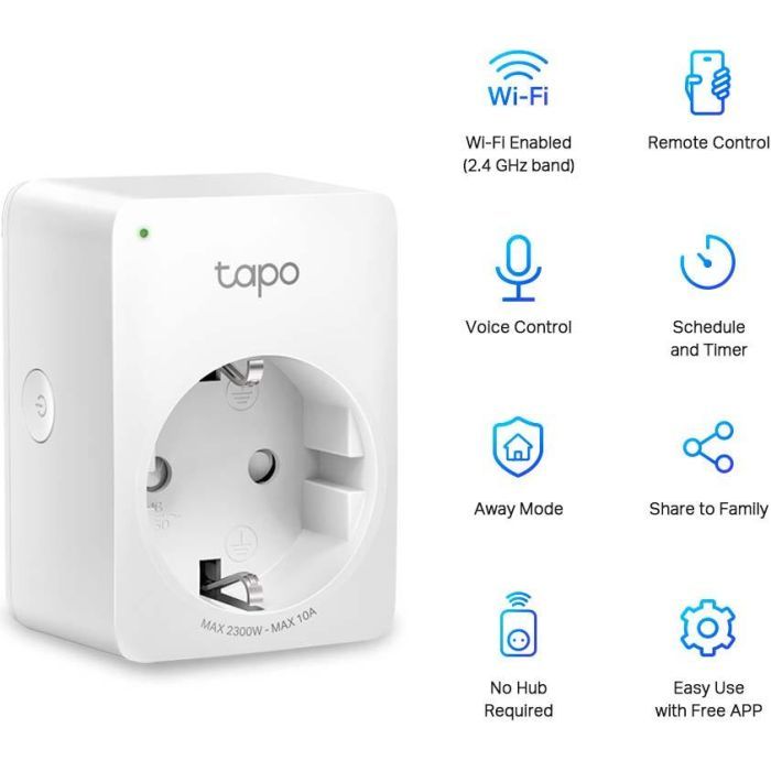 Умная розетка TP-Link Tapo P100M N300 BT 10A (TAPO-P100M) изображение 6