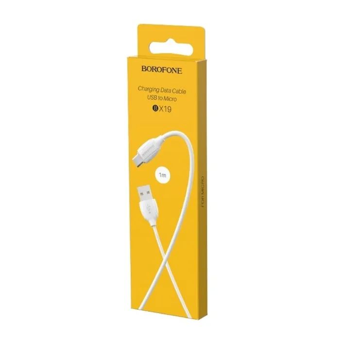Дата кабель USB 2.0 AM to Micro 5P 1.0m 2.4A white BOROFONE (6931474701787) зображення 3