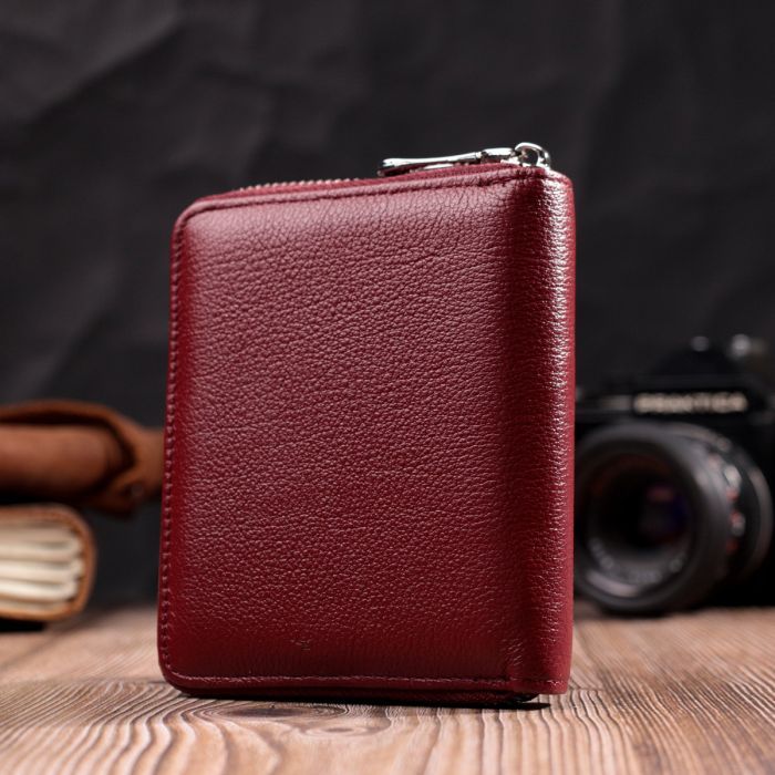 Гаманець ST Leather З натуральної шкіри Бордовий (22450) зображення 10