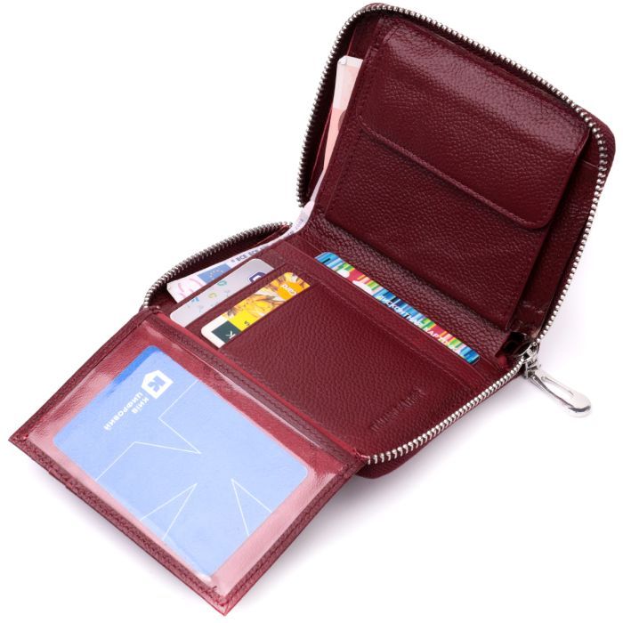 Гаманець ST Leather З натуральної шкіри Бордовий (22450) зображення 7