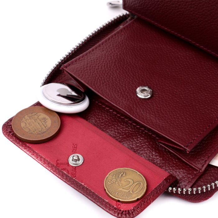 Гаманець ST Leather З натуральної шкіри Бордовий (22450) зображення 8