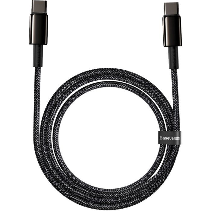 Дата кабель USB-C to USB-C 2.0m 100W black Baseus (CATWJ-A01) зображення 2