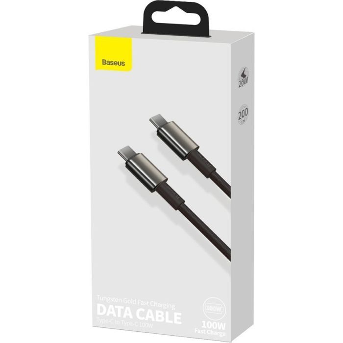 Дата кабель USB-C to USB-C 2.0m 100W black Baseus (CATWJ-A01) зображення 4