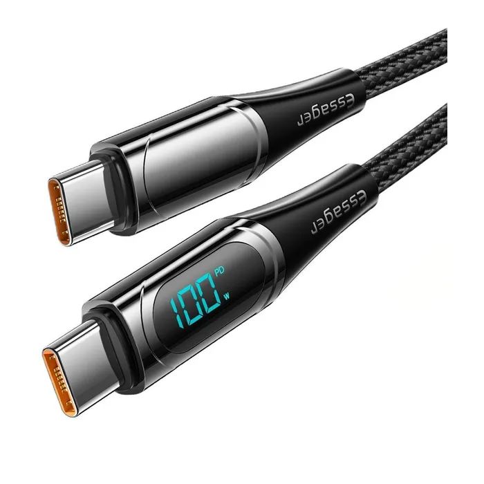 Дата кабель USB-C to USB-C 2.0m 100W Digital Display blue Essager (ES-XCTT1-YDA03) изображение 2