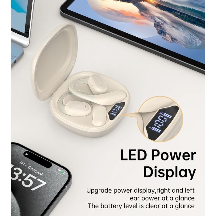 Навушники Choetech Open-ear з LED дисплеєм Black (BH-T25-BK) зображення 6 Навушники Choetech Open-ear з LED дисплеєм Black (BH-T25-BK) зображення 6