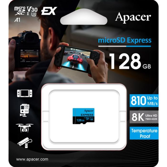 Карта памяти Apacer 128GB microSDXC class 10 UHS-I U3 V30 A1 Express (AP128GMCEXG3X17-RA) изображение 2