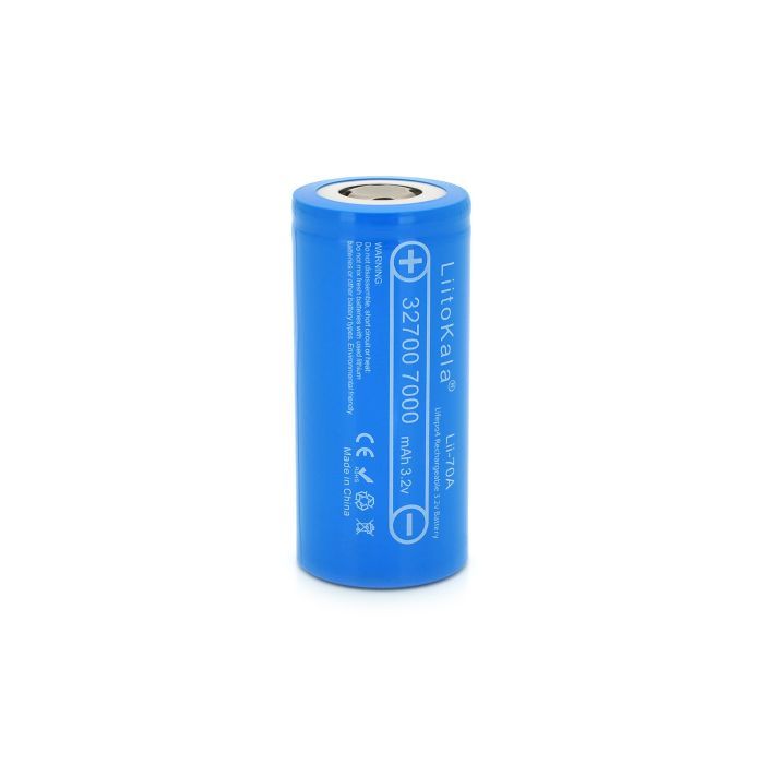 Аккумулятор 32700 LiFePO4, 7000mah (6500-7000mah, 30A, 3.2V (2.5-3.65V), Blue, PVC Liitokala (32700 / Lii-70A)