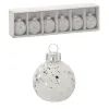 Елочная игрушка Chomik скляні кульки 6 шт, 4 см, білі з паєтками (5900779882164) изображение 3