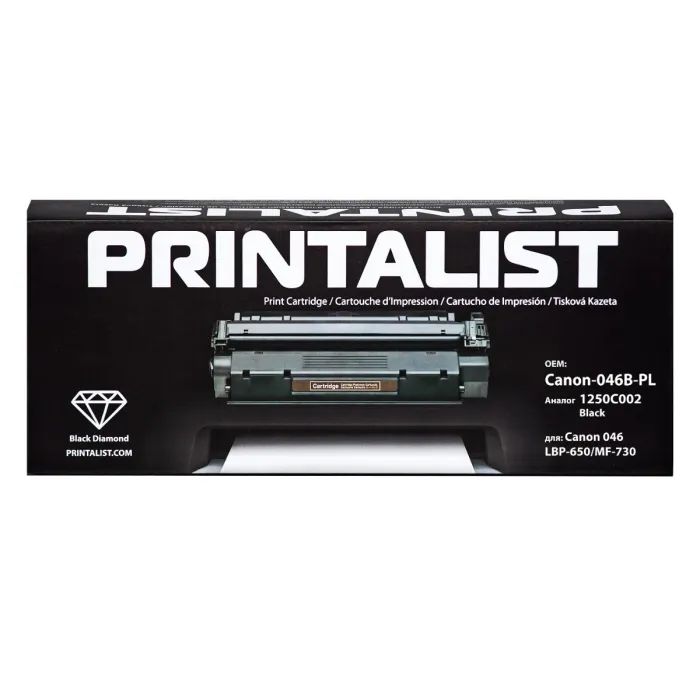 Картридж Printalist Canon 046, LBP-650/MF-730 1250C002 Black (Canon-046B-PL)
