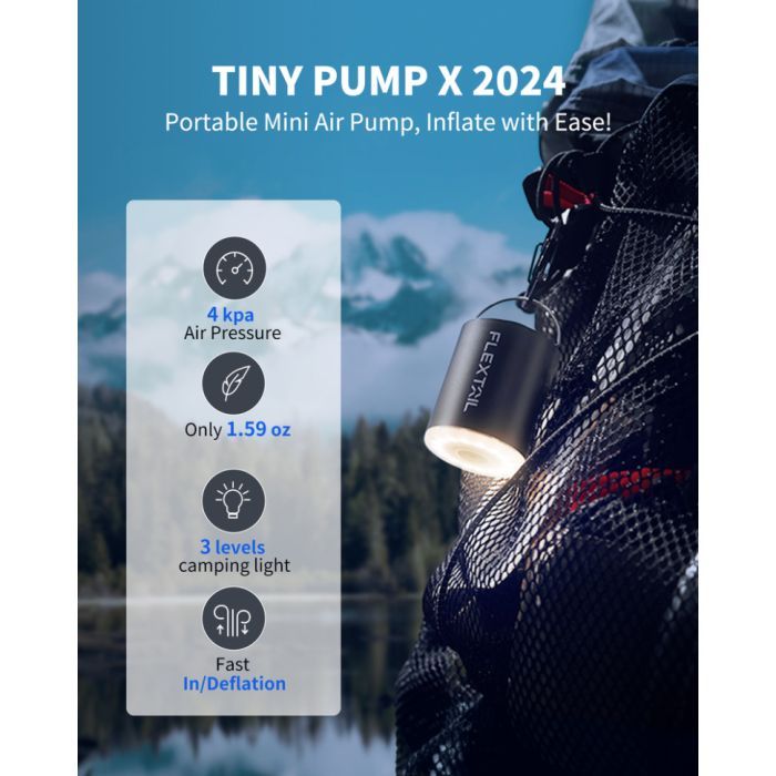 Насос для надувной мебели Flextail Tiny Pump Х з функцією ліхтаря, чорний (6975755964355) изображение 2