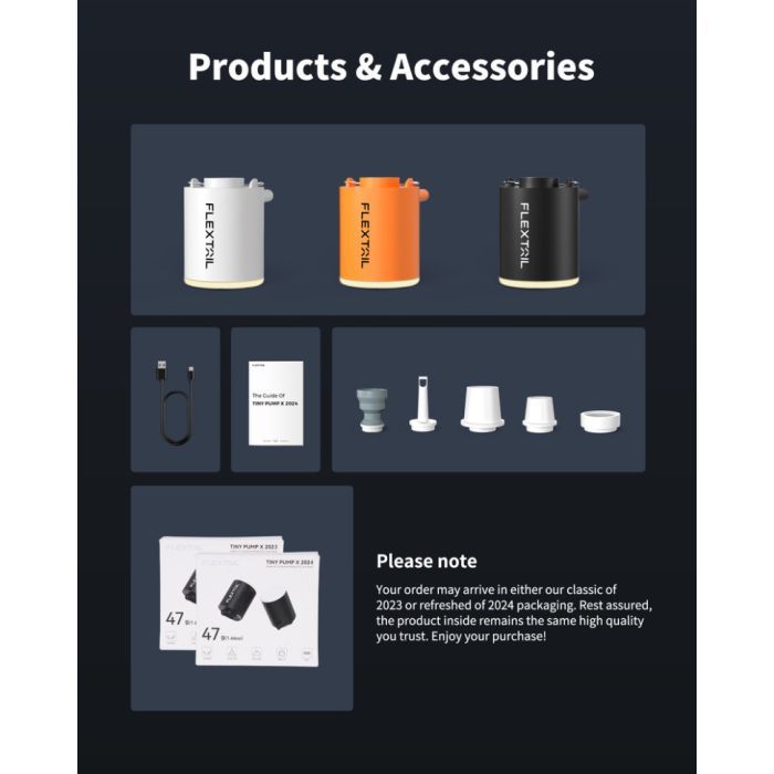 Насос для надувной мебели Flextail Tiny Pump Х з функцією ліхтаря, чорний (6975755964355) изображение 8