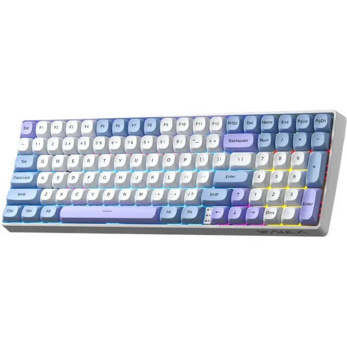 Клавиатура Aula S100pro RGB KRGD Brown Switch Wireless/Bluetooth/Type-C UA White/Black (6948391205755) изображение 2