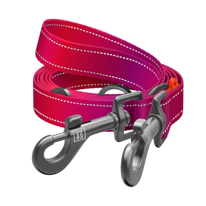 Поводок для собак WAUDOG Nylon Mono светоотражающий М черный (46481)